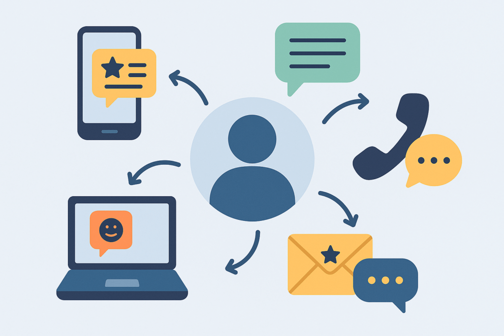 Visual representation of customer feedback collected from multiple channels